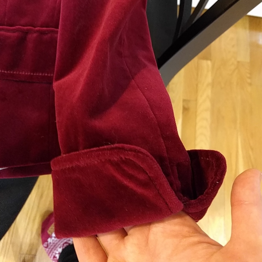 J Crew Dark Red Cotton Velvet Burgundy Blazer - Picture 8 of 8